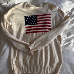 Beige American Flag sweater